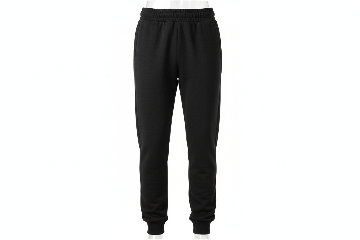 black jogger sweatpants on an air model