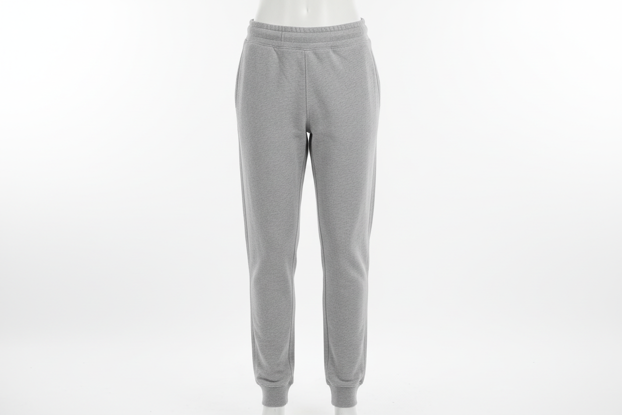 grey jogger sweatpants on an air model